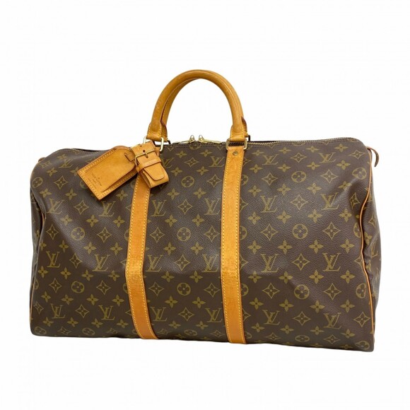 LOUIS VUITTON Brown Monogram Keepall 50 Boston Bag